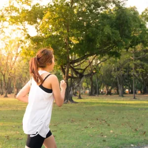 woman running in park